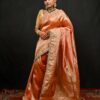 Orange Tissue Banarasi Saree