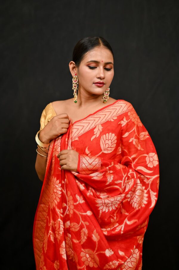 Pure Chiffon Banarasi Saree - Image 2